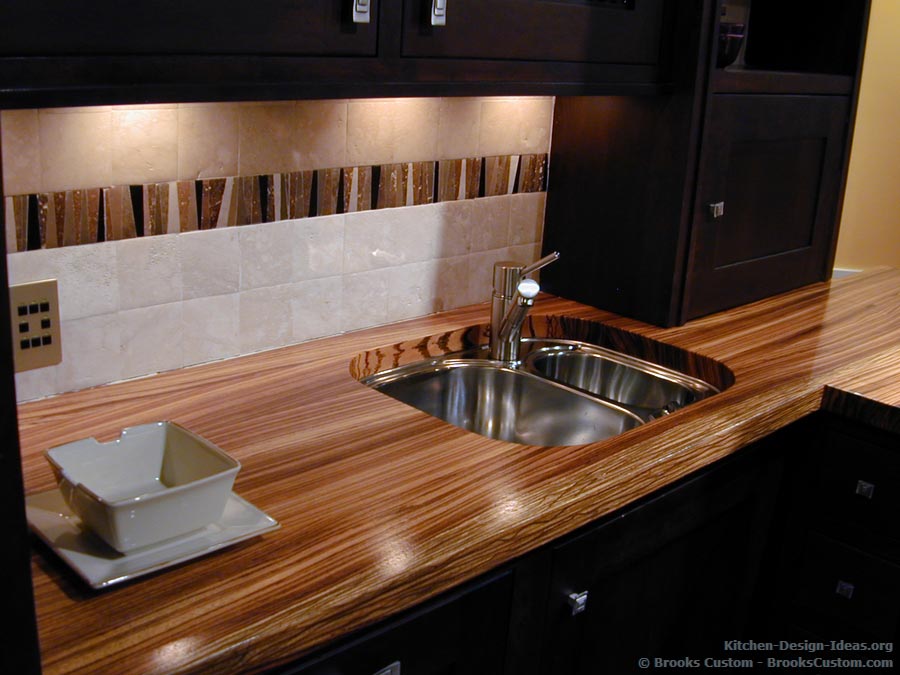 Solid Zebrawood Kitchen Countertop