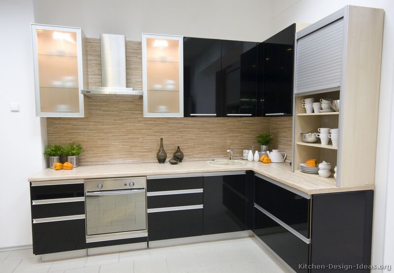 Pictures of Kitchens  Modern  Black Kitchen Cabinets