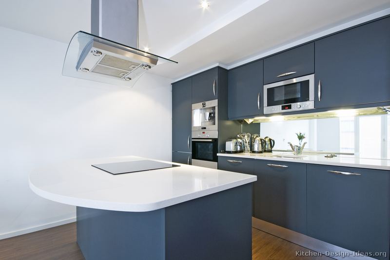 Modern Blue Kitchen Cabinets