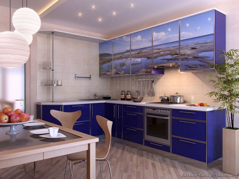 Modern Blue Kitchen Cabinets