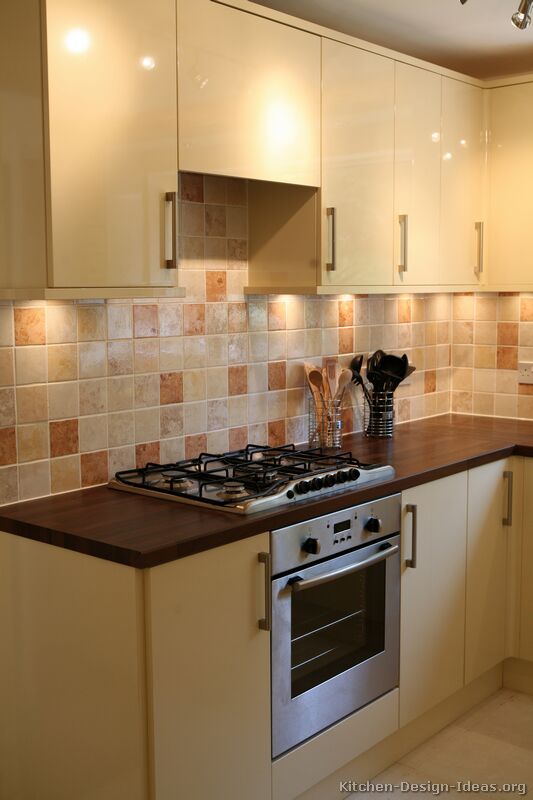 Kitchen Cabinets Modern Cream Antique White Tile Backsplash