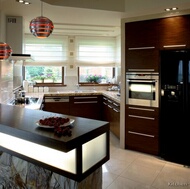 Modern Dark Wood Kitchen