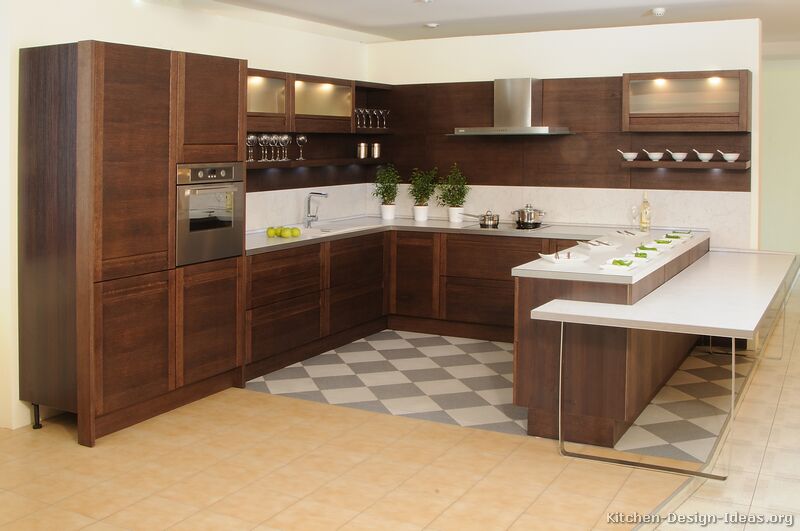 Pictures of Kitchens - Modern - Dark Wood Kitchens