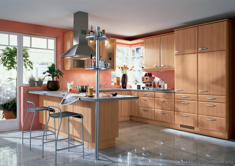 Modern Light Wood Kitchen Cabinets - Pictures & Design Ideas