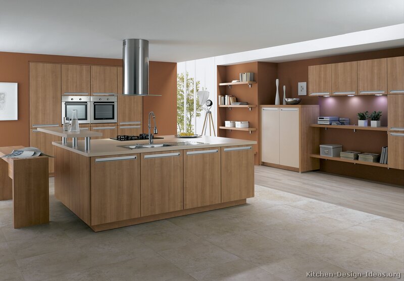 Modern Light Wood Kitchen Cabinets - Pictures & Design Ideas