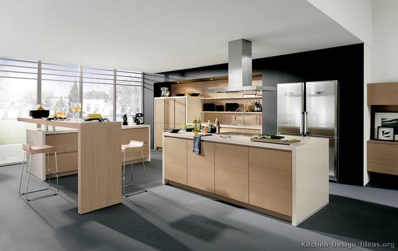 Modern Light Wood Kitchen Cabinets - Pictures & Design Ideas