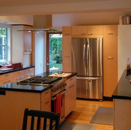 Maple Kitchen with Island Range & Hood - Designer Kitchens LA