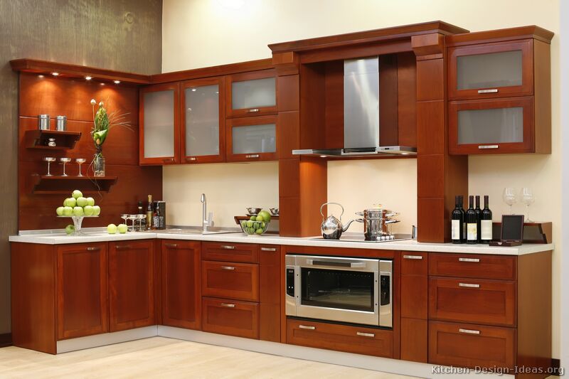 Pictures of Kitchens - Modern - Medium Wood Kitchen Cabinets