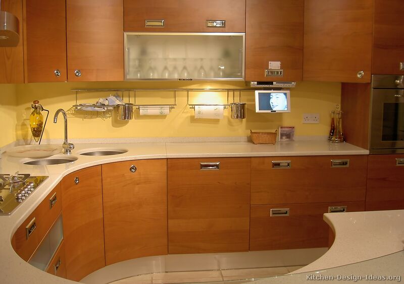 Pictures of Kitchens - Modern - Medium Wood Kitchen Cabinets