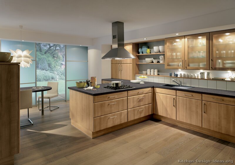 Pictures of Kitchens - Modern - Medium Wood Kitchen Cabinets