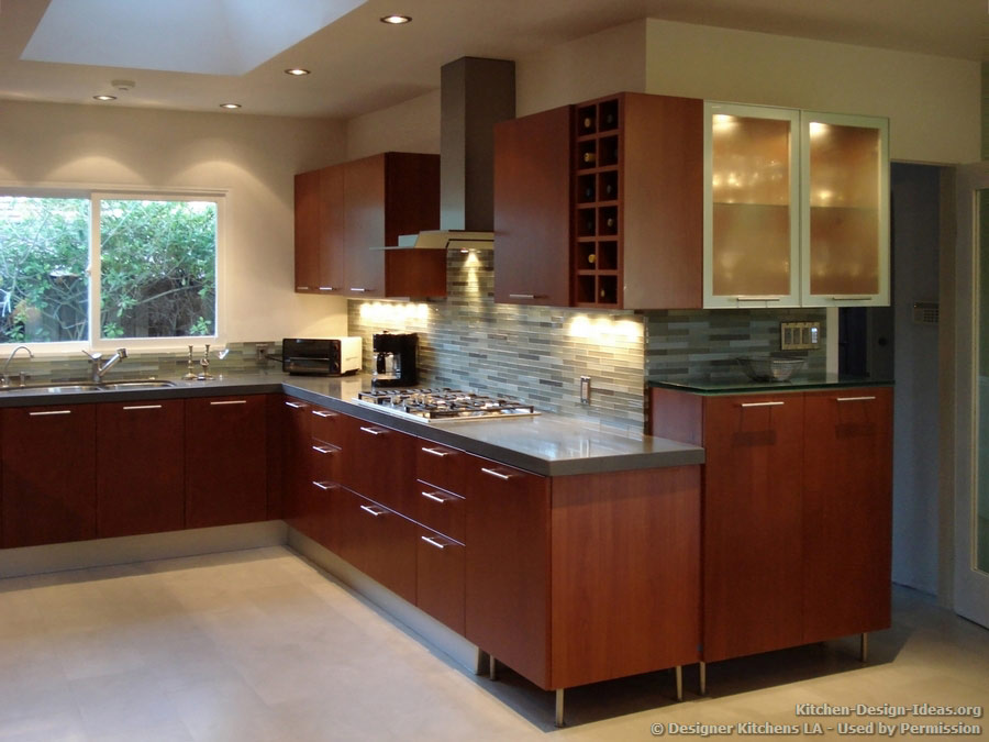 Cherry Wood Cabinets Kitchen