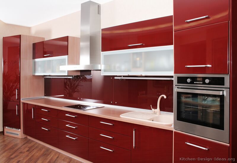 Pictures of Kitchens - Modern - Red Kitchen Cabinets ...