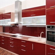 Modern Red Kitchen