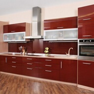 Modern Red Kitchen