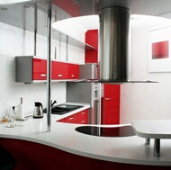 Modern Red Kitchen