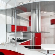 Modern Red Kitchen