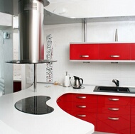 Modern Red Kitchen