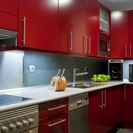 Modern Red Kitchen