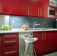 Modern Red Kitchen