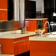 Modern Red Kitchen