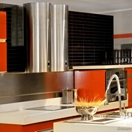 Modern Red Kitchen