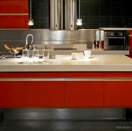 Modern Red Kitchen