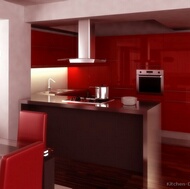 Modern Red Kitchen