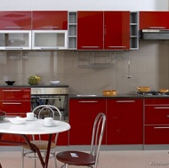 Modern Red Kitchen