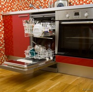 Modern Red Kitchen