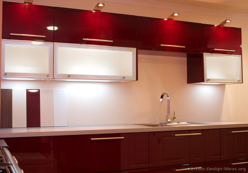 Pictures of Kitchens - Modern - Red Kitchen Cabinets