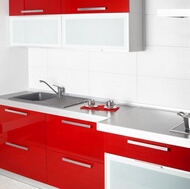 Modern Red Kitchen