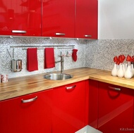 Modern Red Kitchen