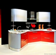 Modern Red Kitchen