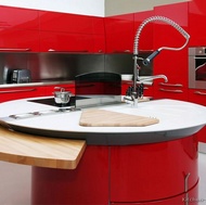 Modern Red Kitchen