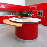 Modern Red Kitchen