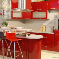 Modern Red Kitchen