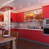 Modern Red Kitchen