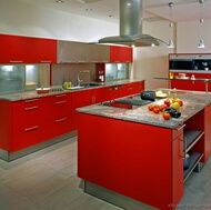 Modern Red Kitchen