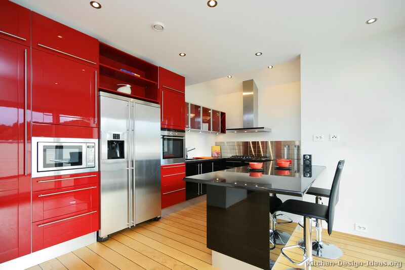 Pictures of Kitchens - Modern - Red Kitchen Cabinets (Page 2)