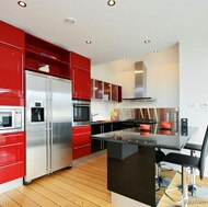 Modern Red Kitchen