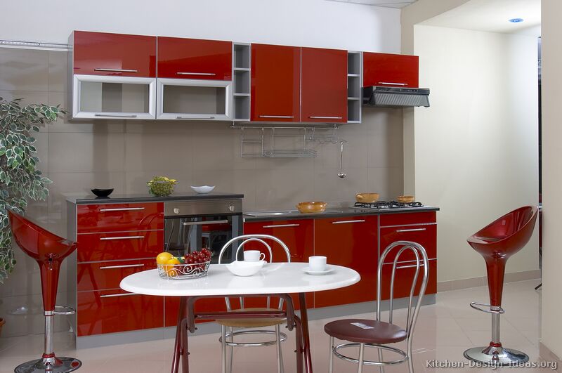 Pictures of Kitchens - Modern - Red Kitchen Cabinets (Page 2)