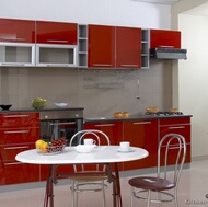 Modern Red Kitchen