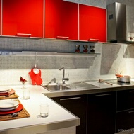 Modern Red Kitchen