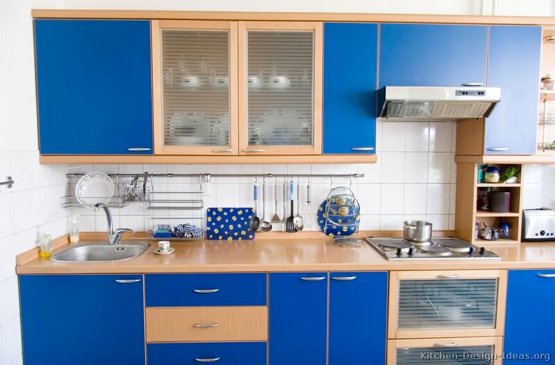 modern blue kitchen cabinets - pictures & design ideas