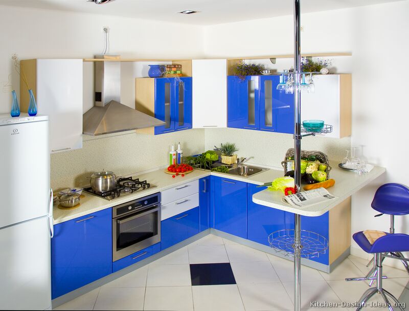 Modern Blue Kitchen Cabinets - Pictures & Design Ideas