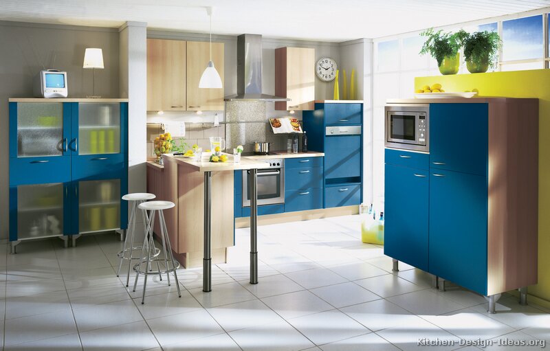 Modern Blue Kitchen Cabinets - Pictures & Design Ideas