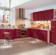 Modern Red Kitchen