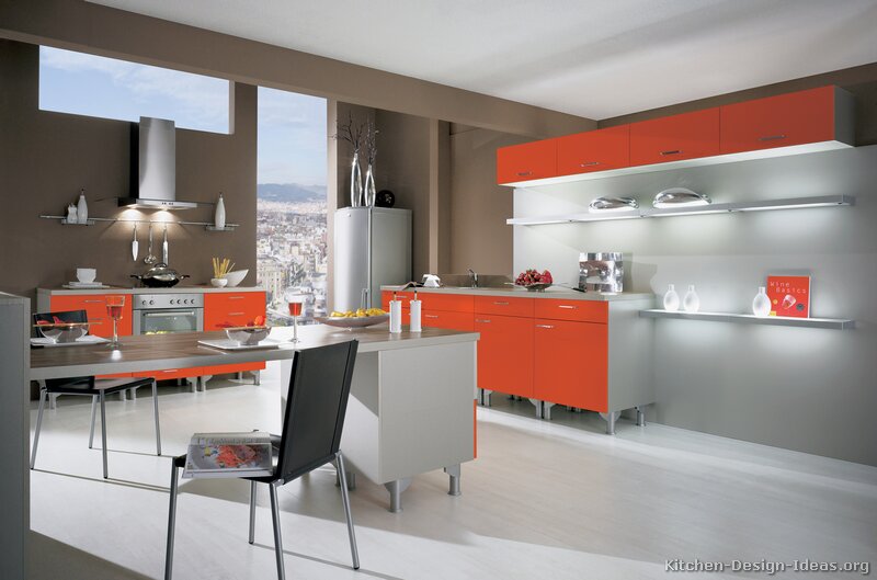 pictures of modern orange kitchens - design gallery