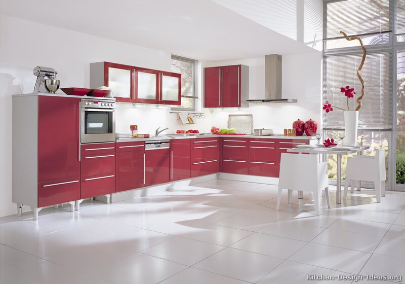 Pictures of Kitchens - Modern - Red Kitchen Cabinets (Page 2)