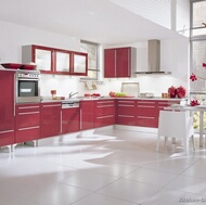 Modern Red Kitchen